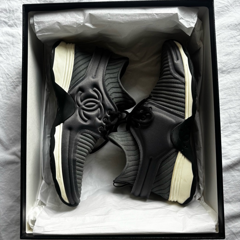 chanel grey sneakers